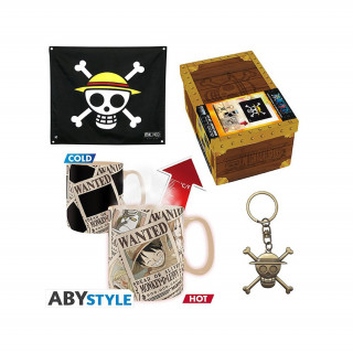 Abysse - One Piece - ajándékcsomag - zászló, 3D kulcstartó, hőre változó bögre Ajándéktárgyak