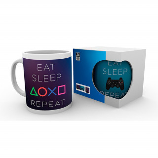 Abysse Playstation Bögre - 320 ml - Eat Sleep Repeat - Abystyle Ajándéktárgyak