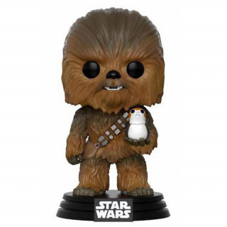 Funko Pop! Bobble: Star Wars: E8 TLJ: Chewbacca w/ Porg (POP 7) #195 Vinyl Figura Ajándéktárgyak