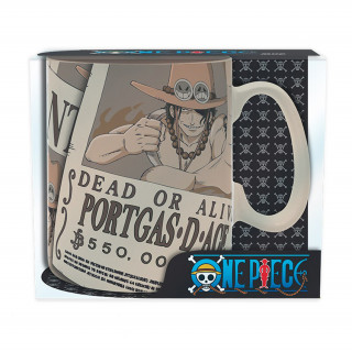 One Piece "Wanted Ace" Bögre (460 ml) - Abystyle Ajándéktárgyak