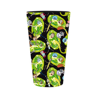 RICK & MORTY - Nagy üvegpohár - 400ml - Portálok - Abystyle Ajándéktárgyak