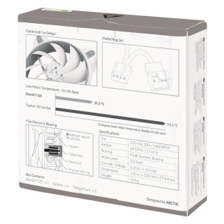 COOLER ARCTIC BioniX F120 - Grey/White (PWM, PST) PC