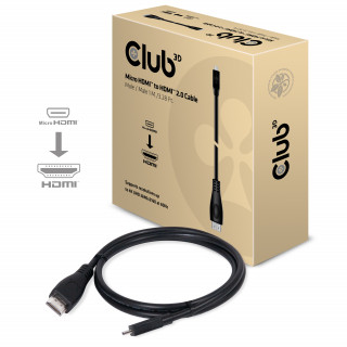 CLUB3D micro HDMI - HDMI 2.0 1m kábel PC