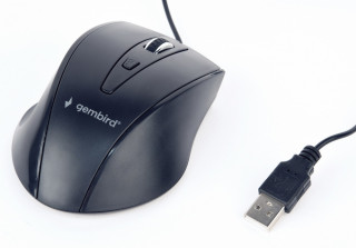 Gembird optical mouse MUS-4B-02, 1200 DPI, USB, Black, 1.35m cable length PC