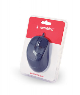 Gembird optical mouse MUS-4B-02, 1200 DPI, USB, Black, 1.35m cable length PC