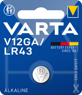 VARTA LR43 (V12GA) fotó és kalkulátor elem 1db/bliszter PC