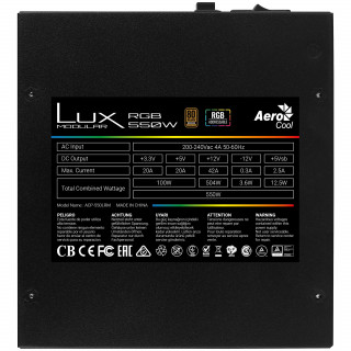 PSU ATX AeroCool LUX 550W RGB 80 PLUS Bronze PC