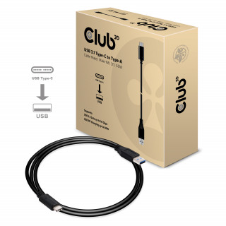 Club3D USB3.1 Type-C - USB3.1 Type-A kábel 1m Black PC