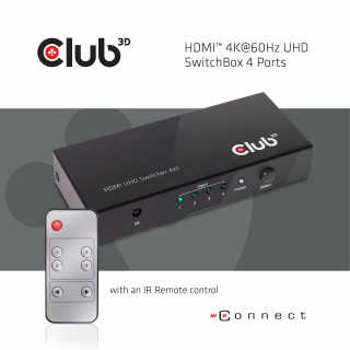 Club3D SenseVision HDMI 2.0 UHD 4 port Switchbox PC