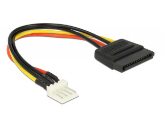 DeLock Power Cable SATA 15 pin male > 4 pin floppy male 15cm PC