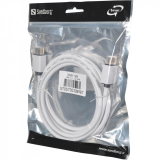 Sandberg Kábel - HDMI Saver (2m; HDMI 2.0; fehér) PC