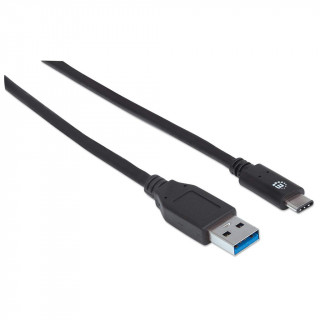 Manhattan Kábel - USB3.0 to Type-C kábel, 1m, Fekete PC