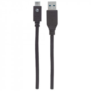 Manhattan Kábel - USB3.0 to Type-C kábel, 1m, Fekete PC