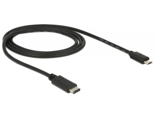 DeLock USB Type-C 2.0 - USB2.0 microB Black 1m PC