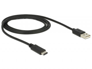 DeLock USB Type-C 2.0 - USB2.0 A Black 1m PC