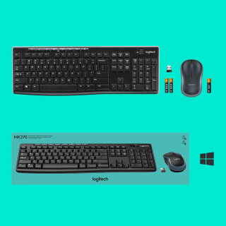 KBM Logitech MK270 (ENG, Vez.nélküli) - Fekete PC