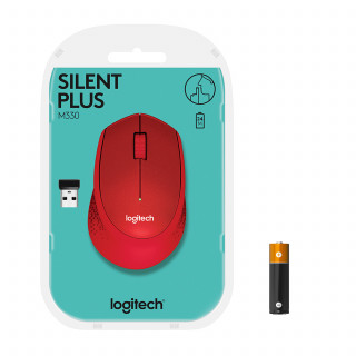 Logitech M330 Silent Plus [Vez.nélküli] - Piros PC