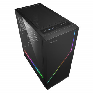 Sharkoon RGB FLOW táp nélküli Mid Tower számítógépház fekete PC