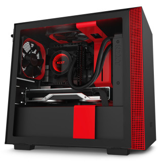 NZXT H210i Matte Black Red Mini Tower Fekete, Vörös PC