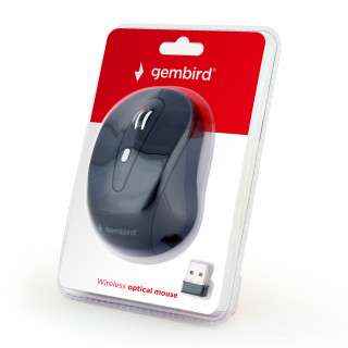 Gembird Wireless optikai egér MUSW-6B-01, 1600 DPI, nano USB, fekete PC