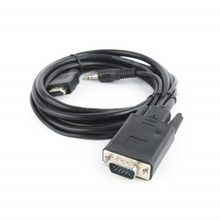 Gembird HDMI -> VGA Jack stereo 3,5mm M/M video jelkábel 1.8m fekete PC