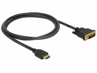 DeLock HDMI to DVI 24+1 cable bidirectional 1m Black PC