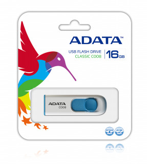 Adata C008 pendrive 16GB (USB2.0) - Fehér/Kék PC