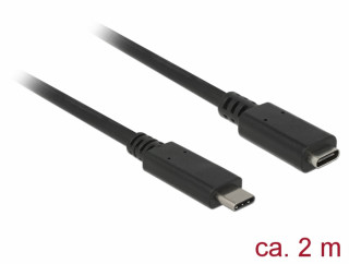 Delock USB C M/F adatkábel hosszabbító 2m fekete PC