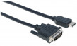 Manhattan Kábel - HDMI to DVI ( 3m; HDMI 19 pin - DVI-D Dual Link, Fekete) thumbnail