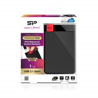 Silicon Power Diamond D3 D3S 1TB [2.5"/USB3.0] - Fekete PC