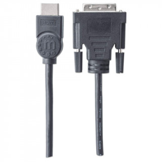 Manhattan Kábel - HDMI to DVI ( 1,8m; HDMI 19 pin - DVI-D Dual Link, Fekete) PC