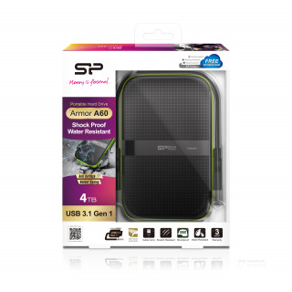 Silicon Power Armor A60 4TB [2.5"/USB3.0] - Fekete/Zöld PC