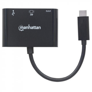 Manhattan Kábel átalakító - USB-C 3.1 to HDMI/USB-C 3.1/USB3.0 (1080p@60Hz or 3840x2160p@30Hz, 4K) PC