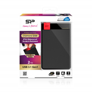 Silicon Power Diamond D3 D3S 2TB [2.5"/USB3.0] - Fekete PC