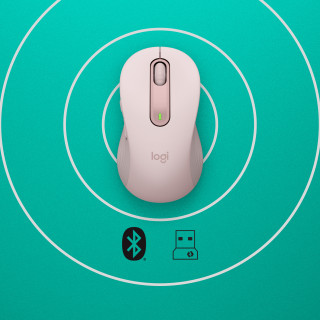 Logitech Signature M650 egér Jobbkezes Vezeték nélküli RF és Bluetooth Optikai 2000 DPI - Rózsaszín PC