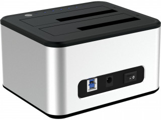 HDD-DOCK Sandberg Docking Station 2x2,5"/3,5" (USB3.0) - Ezüst/Fehér PC