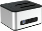 HDD-DOCK Sandberg Docking Station 2x2,5"/3,5" (USB3.0) - Ezüst/Fehér thumbnail