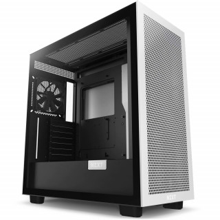 NZXT H7 Flow Fehér/Fekete (Táp nélküli) ablakos ATX ház PC