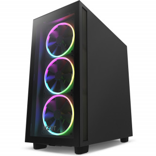 NZXT H7 Elite Fekete (Táp nélküli) ablakos ATX ház PC