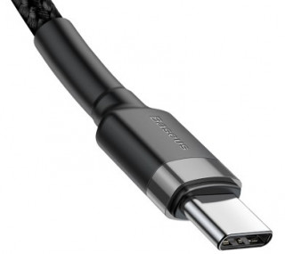 Baseus Cafule USB-C - USB-C adat, töltőkábel 60W 2m (Fekete-Szürke) (CATKLF-HG1) PC