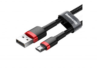 Baseus Cafule USB - MicroUSB adat, töltőkábel 2.4A 2m (Fekete-Piros) (CAMKLF-B91) PC