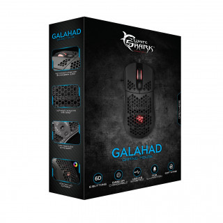 WHITE SHARK GM-5007B GALAHAD gamer egér, fekete, 6400 dpi PC