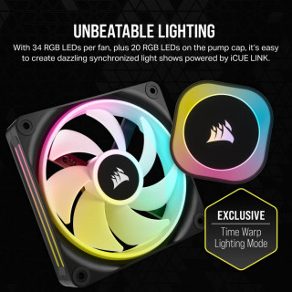 CORSAIR CPU hűtő iCUE LINK H100i RGB AIO (vízhűtés), 2 Ventilátorots, LGA1700 támogatással, fekete PC