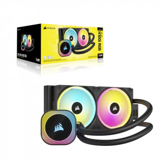 CORSAIR CPU hűtő iCUE LINK H100i RGB AIO (vízhűtés), 2 Ventilátorots, LGA1700 támogatással, fekete PC