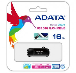 ADATA 16GB microUSB2.0 / USB2.0 Fekete (AUD320-16G-RBK) Flash Drive PC