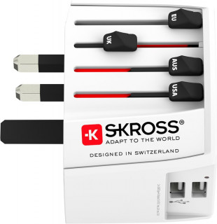 Skross World MUV USB 2xA Utazó adapter PC