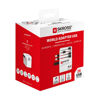 Skross World MUV USB 2xA Utazó adapter PC