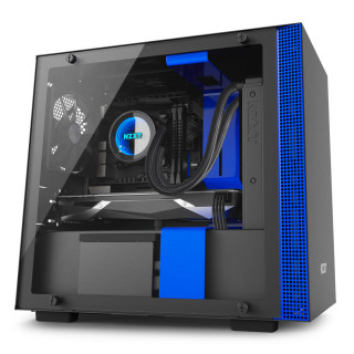 NZXT H200I Fekete-Kék (Táp nélküli) ablakos mini-ITX ház PC