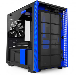 NZXT H200I Fekete-Kék (Táp nélküli) ablakos mini-ITX ház PC