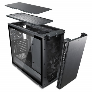 Fractal Design Define R6 Blackout TG Fekete ablakos (Táp nélküli) E-ATX ház PC